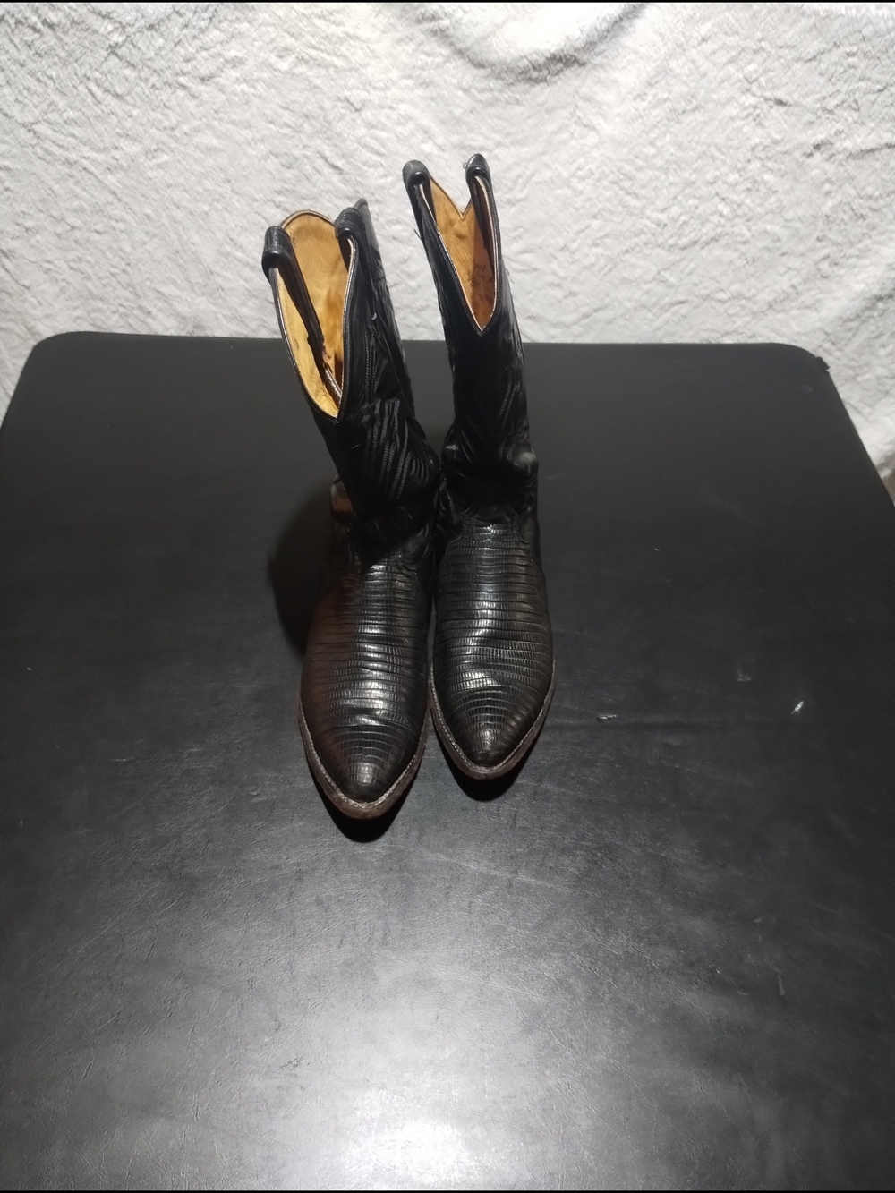 Vintage Tony Lama 8371 Men's Black Lizard Skin Foot Sz 10.5 D - Picture 10 of 14